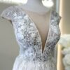 SZ 12 Beaded Cap Sleeve Gown-Erie - Image 2